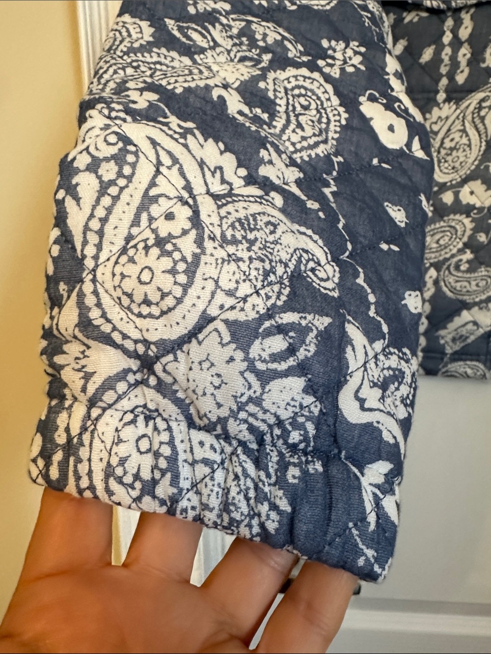 Mexx Quilted Paisley Print Jacket in Blue and White - Picture 5 of 9